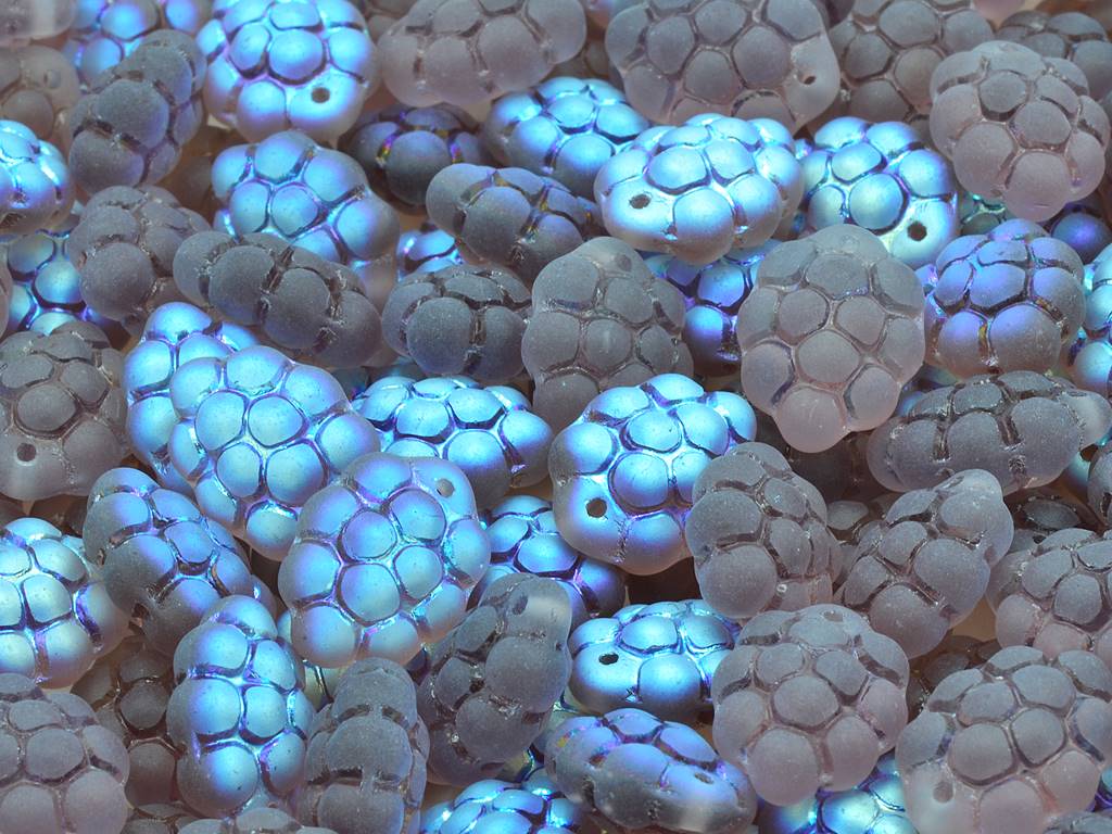 Grape Beads 14 x 10 mm, Transparent Light Amethyst Matte Ab (20030-84110-28701)