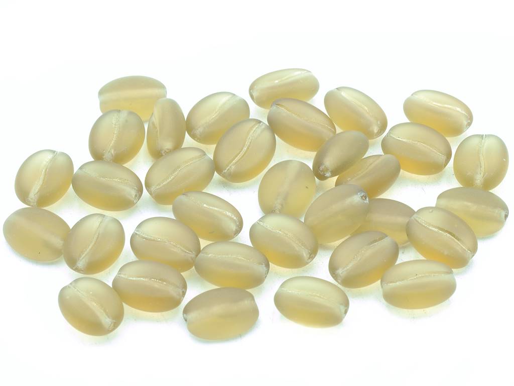 Coffee Bean Beads 11 x 8 mm, Transparent Brown Matte (10210-84110), Bohemia Crystal Glass, Czechia 11130262