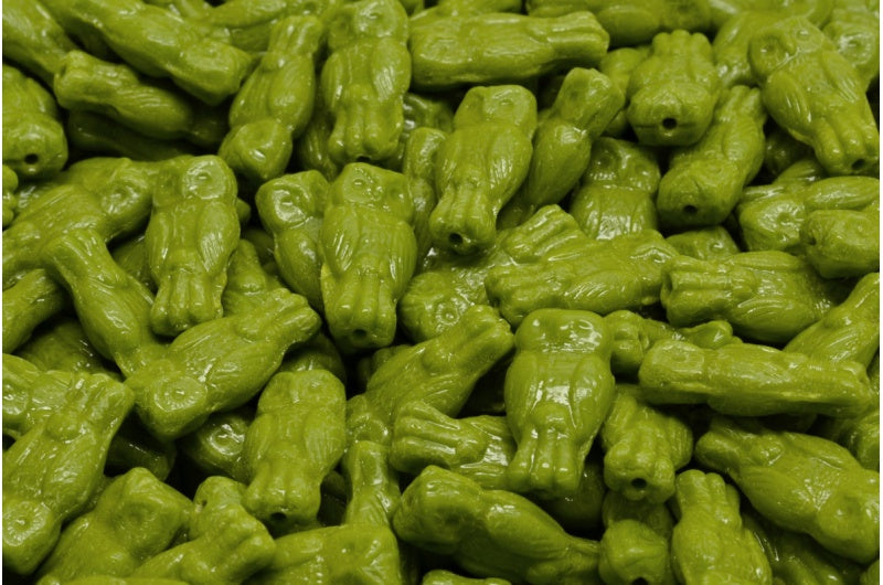 Owl Beads, Green (53420), Glass, Czech Republic