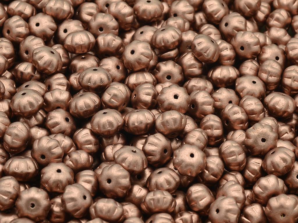 Pumpkin Beads, Copper (01780), Glass, Czech Republic