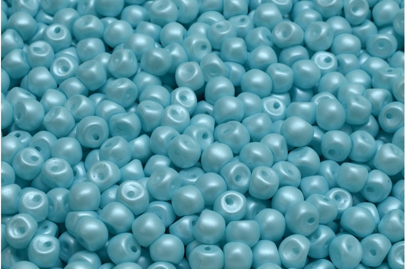 Mushroom Button Beads, White 29313 (02010-29313), Glass, Czech Republic