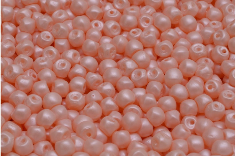 Mushroom Button Beads, White 29303 (02010-29303), Glass, Czech Republic