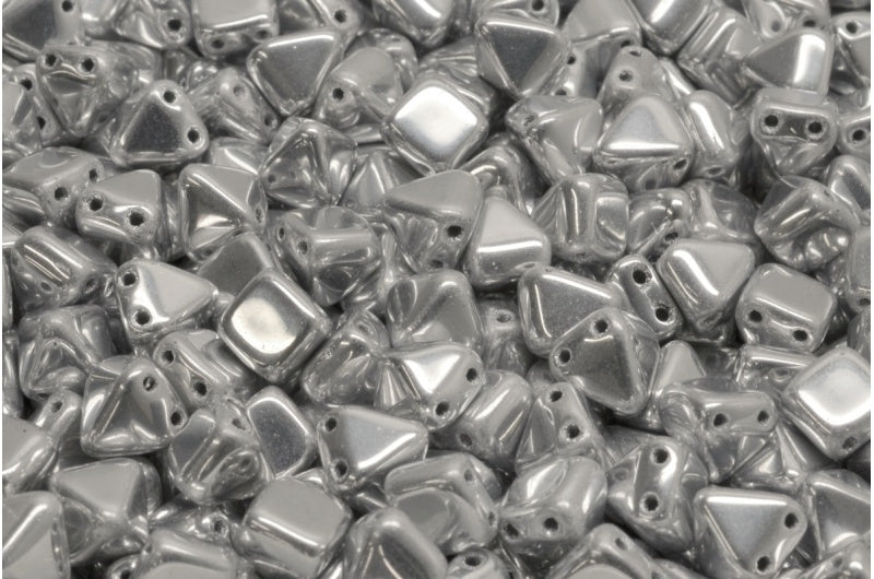 Pyramid Stud Beads, Crystal Silver (00030-27000), Glass, Czech Republic