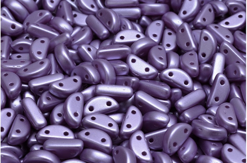 Half Moon Beads, White 25012 (02010-25012), Glass, Czech Republic