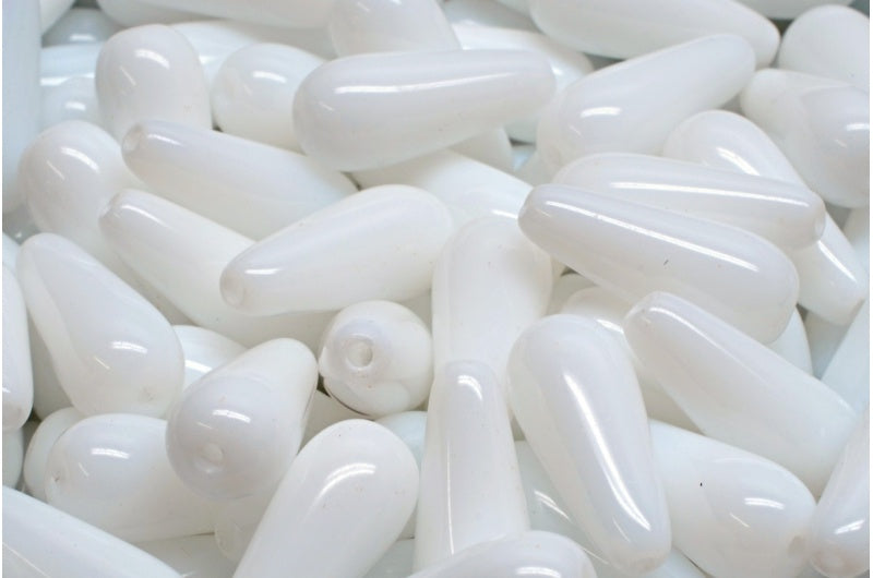 ドロップビーズ、ホワイト(02010)、ガラス、チェコ共和国