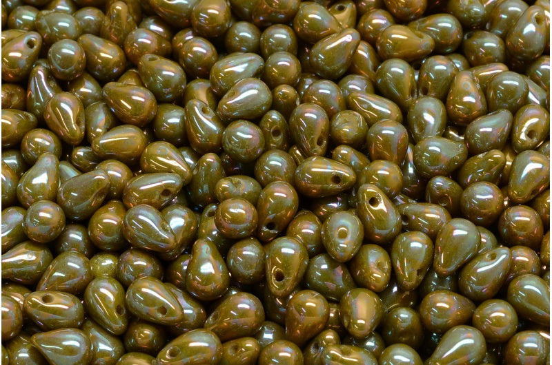 ドロップビーズ、明るい黄色の星雲(83130-15001)、ガラス、チェコ共和国