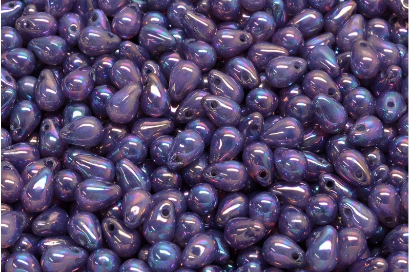 ドロップビーズ、オパールピンクネビュラ(71200-15001)、ガラス、チェコ共和国