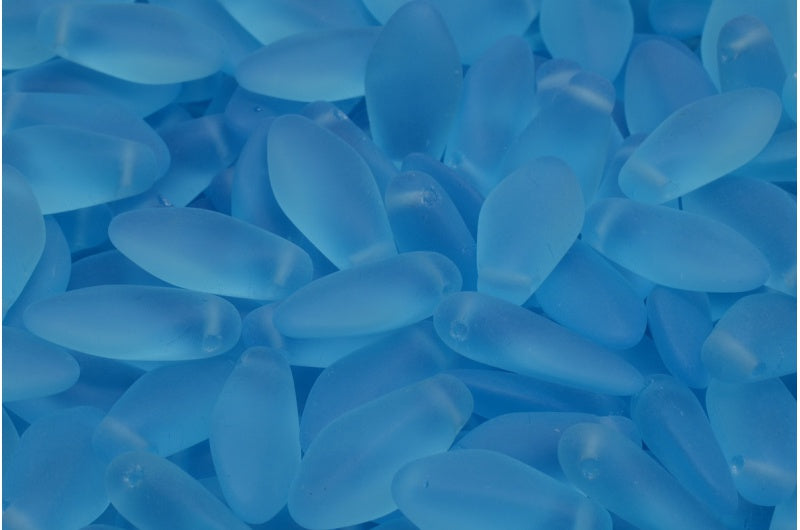 ダガービーズ、透明アクアマット(60020-84100)、ガラス、チェコ共和国