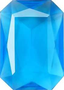 Octagon Faceted Pointed Back (Doublets) Crystal Glass Stone, Aqua Blue 2 Transparent (60030), Czech Republic