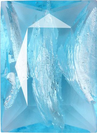 Rectangle Faceted Pointed Back (Doublets) Crystal Glass Stone, Aqua Blue 2 With Silver (60010-Ag-Tw), Czech Republic