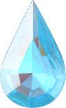 Pear Faceted Pointed Back (Doublets) Crystal Glass Stone, Aqua Blue 2 Transparent With Ab (60000-Abb), Czech Republic
