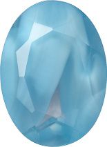 Oval Faceted Pointed Back (Doublets) Crystal Glass Stone, Aqua Blue 6 Milky Colours (64000-00030-Tw), Czech Republic