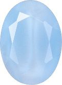 Oval Faceted Pointed Back (Doublets) Crystal Glass Stone, Aqua Blue 8 Moonshine (00375), Czech Republic