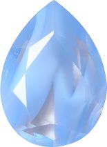 Pear Faceted Pointed Back (Doublets) Crystal Glass Stone, Aqua Blue 10 Pearl Colours (34010-00030-Tw), Czech Republic