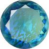 Round Faceted Pointed Back (Doublets) Crystal Glass Stone, Aqua Blue 12 Mexico Opals (Mex-30), Czech Republic