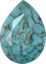 Pear Faceted Pointed Back (Doublets) Crystal Glass Stone, Aqua Blue 12 Matrix Colours (Turq-Matrix), Czech Republic