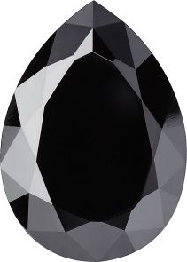 Pear Faceted Pointed Back (Doublets) Crystal Glass Stone, Black 1 Opaque With Velvet (23980-V), Czech Republic