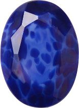 Oval Faceted Pointed Back (Doublets) Crystal Glass Stone, Blue 5 Matrix Colours (00392), Czech Republic