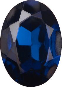 Oval Faceted Pointed Back (Doublets) Crystal Glass Stone, Blue 5 Transparent With Gold Foil (60070-Gf), Czech Republic