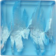 Square Faceted Flat Back Crystal Glass Stone, Blue 6 With Silver (60020-Ag-Tw), Czech Republic