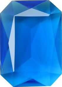 Octagon Faceted Pointed Back (Doublets) Crystal Glass Stone, Blue 11 Transparent (60050), Czech Republic