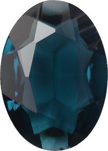 Oval Faceted Pointed Back (Doublets) Crystal Glass Stone, Blue 12 Transparent (30330-L), Czech Republic