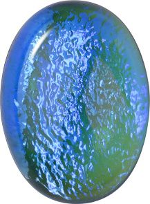 Oval Cabochons Flat Back Crystal Glass Stone, Blue 14 Mexico Opals (Mex-10), Czech Republic