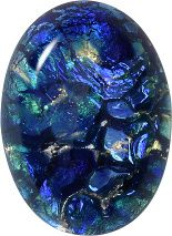Oval Cabochons Flat Back Crystal Glass Stone, Blue 14 Specials (06045), Czech Republic