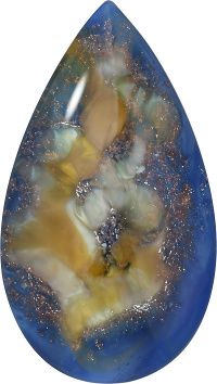 Pear Cabochons Flat Back Crystal Glass Stone, Blue 14 Specials (01561), Czech Republic