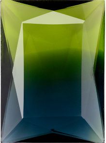 Rectangle Faceted Pointed Back (Doublets) Crystal Glass Stone, Green 1 Multicolours (Bi-11436), Czech Republic
