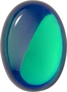 Oval Cabochons Flat Back Crystal Glass Stone, Green 1 Transparent With Ab (60240-Abb), Czech Republic