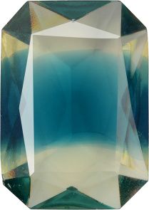 Octagon Faceted Pointed Back (Doublets) Crystal Glass Stone, Green 2 Multicolours (Bi-11417), Czech Republic