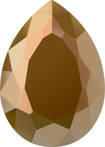 Pear Faceted Pointed Back (Doublets) Crystal Glass Stone, Green 4 Opaque With Bronze (54021-Br), Czech Republic