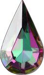 Pear Faceted Pointed Back (Doublets) Crystal Glass Stone, Grey 1 Transparent With Coating (000300-Vm), Czech Republic