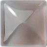 Square Cabochons Flat Back Crystal Glass Stone, Grey 1 Moonshine (00642), Czech Republic