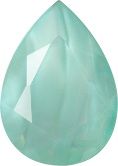 Pear Faceted Pointed Back (Doublets) Crystal Glass Stone, Light Green 2 Pearl Colours (54020-00030-Tw), Czech Republic