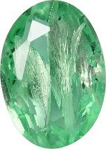Oval Faceted Pointed Back (Doublets) Crystal Glass Stone, Light Green 4 With Silver (50570-Ag-Tw), Czech Republic