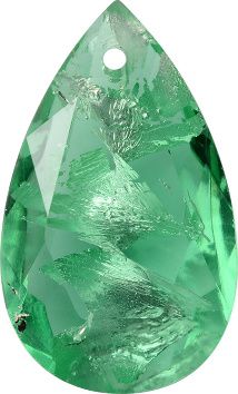 Pear Sew-On Crystal Glass Stone, Light Green 4 With Silver (50570-Ag-Tw), Czech Republic