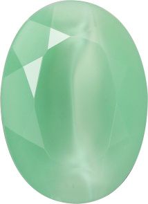 Oval Faceted Pointed Back (Doublets) Crystal Glass Stone, Light Green 7 Moonshine (01192), Czech Republic