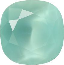 Rounded Square Faceted Pointed Back (Doublets) Crystal Glass Stone, Light Green 7 Moonshine (01192), Czech Republic