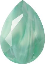 Pear Faceted Pointed Back (Doublets) Crystal Glass Stone, Light Green 7 Pearl Colours (54020-00030-Tw), Czech Republic
