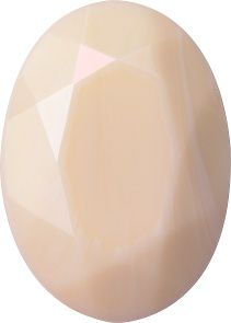 Oval Faceted Flat Back Crystal Glass Stone, Nude 2 Opaque (71100-A), Czech Republic