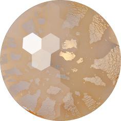 Round Faceted Pointed Back (Doublets) Crystal Glass Stone, Nude 4 With Silver (712000-Ag-Milky-Wh), Czech Republic