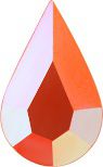 Pear Faceted Pointed Back (Doublets) Crystal Glass Stone, Orange 2 Opaque With Ab (93130-Abt), Czech Republic