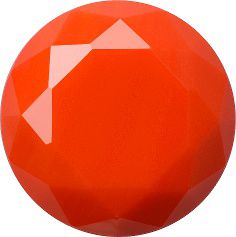 Round Faceted Flat Back Crystal Glass Stone, Orange 4 Opaque (93143), Czech Republic
