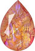Oval Faceted Pointed Back (Doublets) Crystal Glass Stone, Pink 1 With Silver (06029), Czech Republic