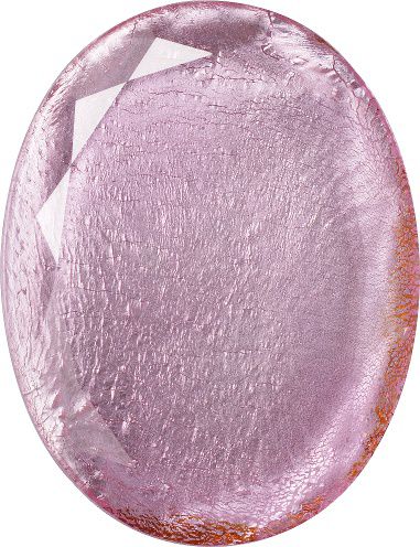 Oval Faceted Flat Back Crystal Glass Stone, Pink 2 With Silver (701090-K), Czech Republic