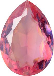 Pear Faceted Pointed Back (Doublets) Crystal Glass Stone, Pink 5 Mexico Opals (Mex-32), Czech Republic