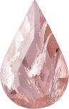 Pear Faceted Pointed Back (Doublets) Crystal Glass Stone, Pink 7 With Silver (7011L0-Ag-Tw), Czech Republic