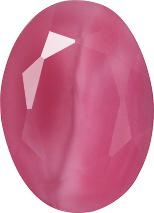 Oval Faceted Pointed Back (Doublets) Crystal Glass Stone, Pink 15 Moonshine (00375), Czech Republic